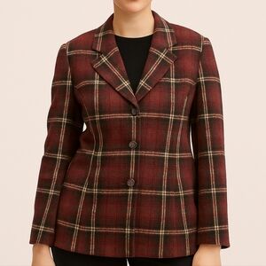 Holiday Vintage Plaid Jacket 16 Striped 90's Christmas